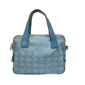 Chanel New Travel Line Handbag Nylon Jacquard Leather